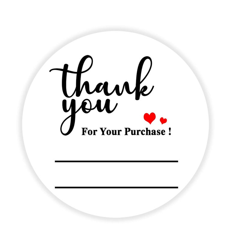 Top label 500 Pcs Thank You for Your Purchase Stickers,2 Inches Thank You Labels with Lines,Writable Stickers for Business,Bakery,Cafe,Boutiques,Packaging - Image 1